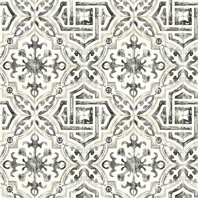 Sonoma Charcoal Spanish Tile Wallpaper