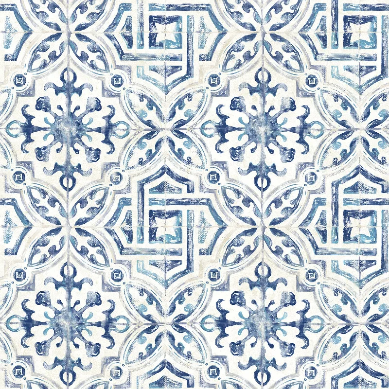 Sonoma Navy Spanish Tile Wallpaper