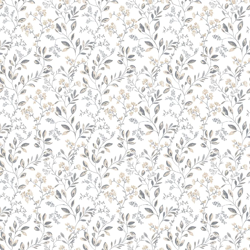 Spring Leaf Trail Grey/Beige Wallpaper from the Just Kitchens Collection