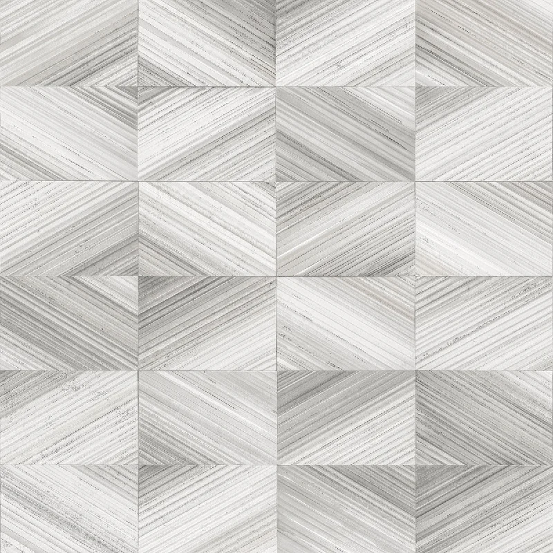 Stratum Grey Geometric Faux Wood Wallpaper