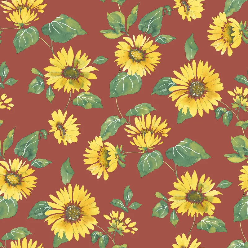 Sunflower Trail Red/Yellow Wallpaper from the Just Kitchens Collection