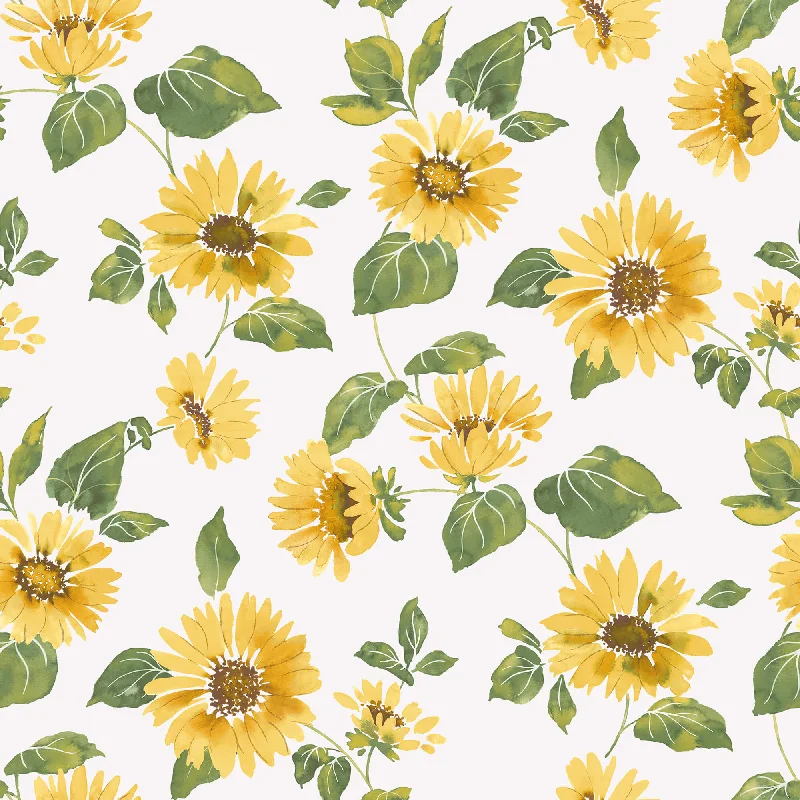 Sunflower Trail Yellow/Green Wallpaper from the Just Kitchens Collection