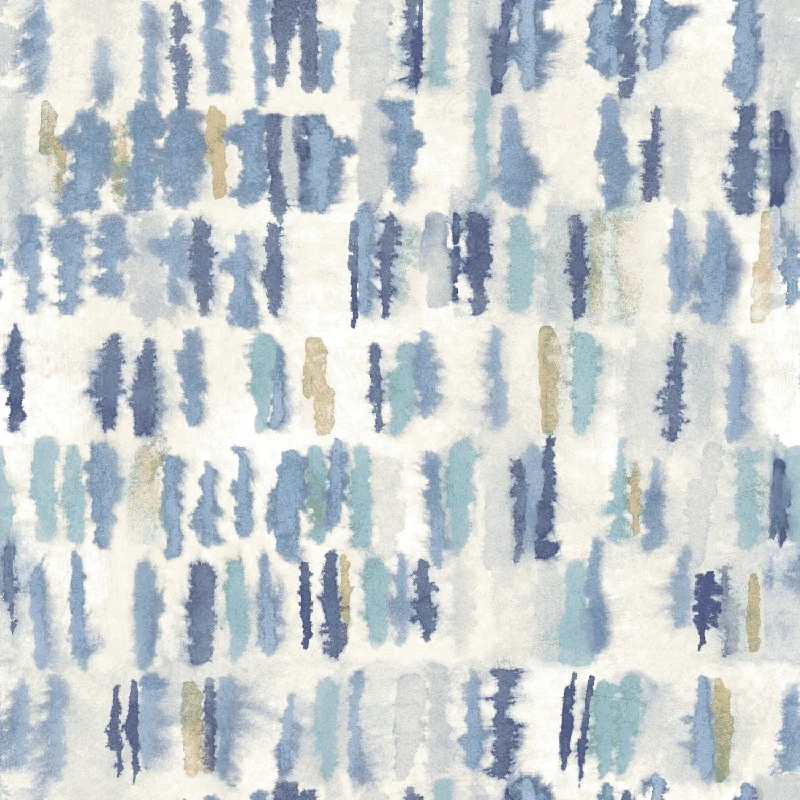 Tamara Day Watercolor Fountain Peel & Stick Wallpaper in Blue