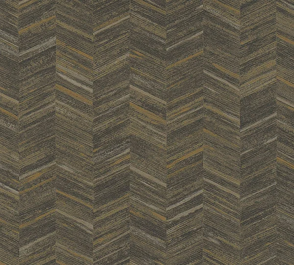 Tatlin Brown Chevron Wallpaper