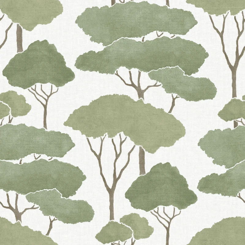 Umbrella Pines Green Peel & Stick Wallpaper