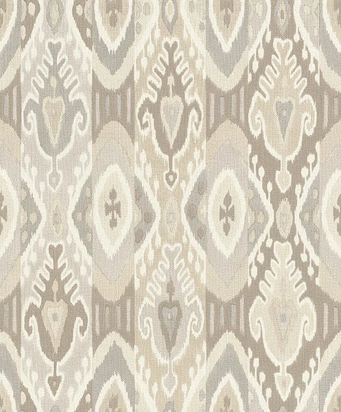 Villon Light Grey Ikat Wallpaper