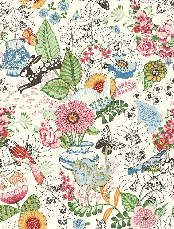 Whimsy Multicolor Fauna Wallpaper