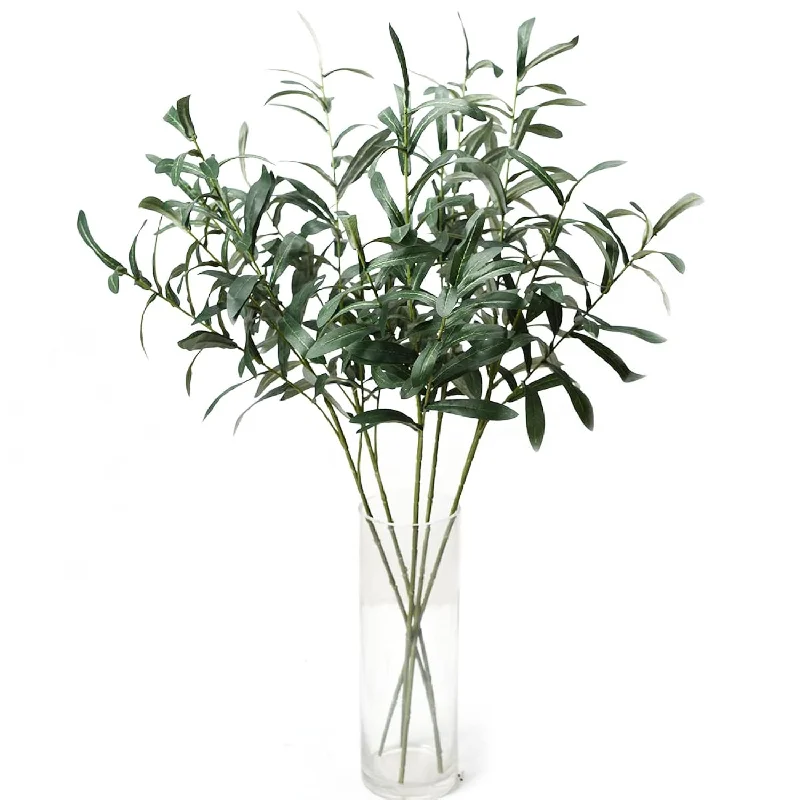 5Pcs Olive Branches For Vases Artificial Plants Greenery Stems For Vases Olive