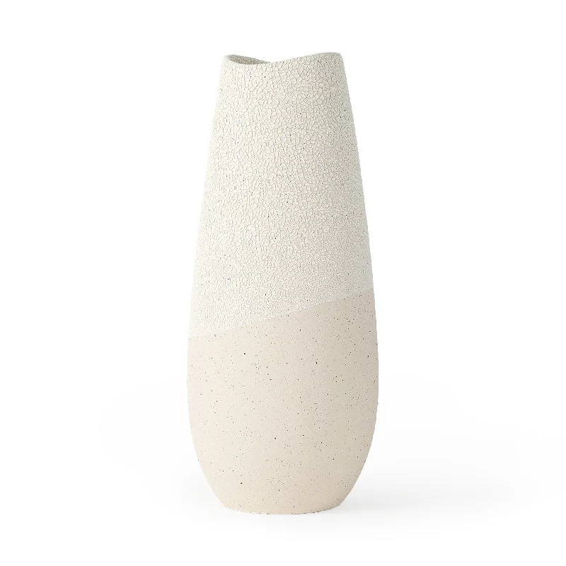 Blush Two Tone Organic Crackle Glaze Ceramic Vase