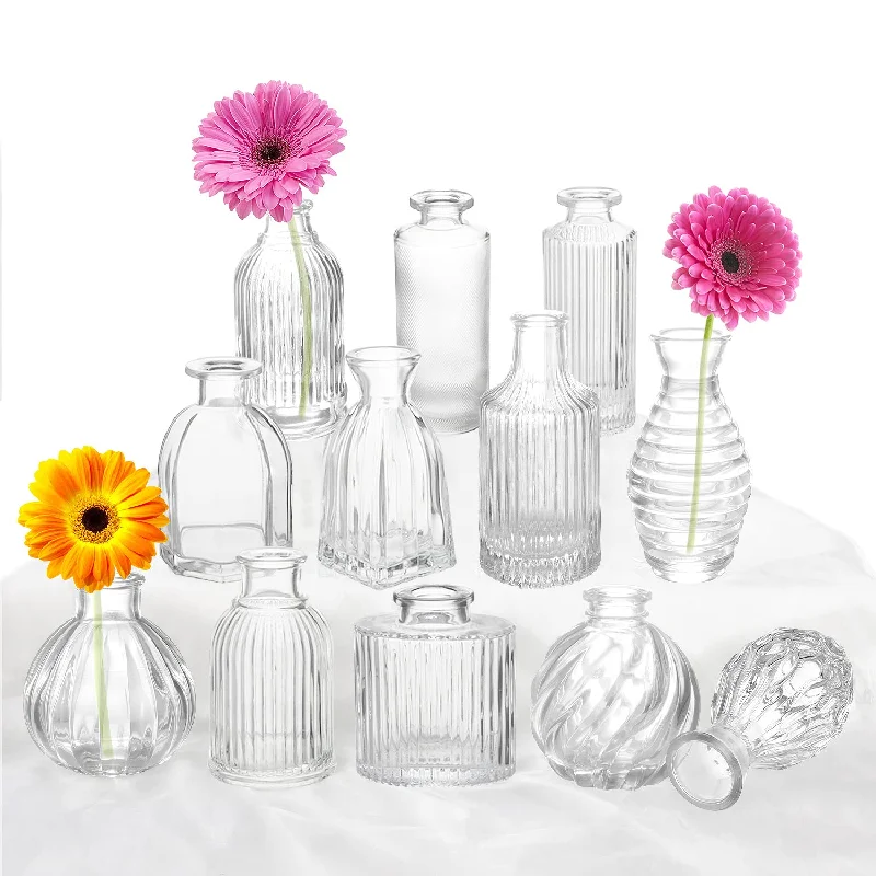 Bud Vases Set Of 12, Glass Vase For Decor Centerpieces, Small Vases For Flower