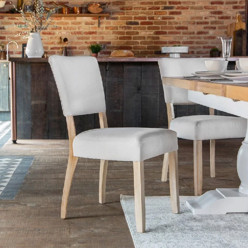 Clanfield White Fabric Dining Chair - Natural