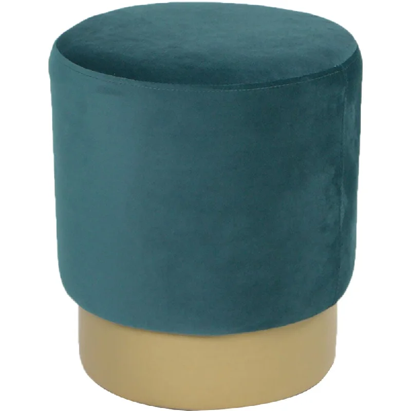 Critter Sitters Teal Velvet Vanity Stool with Gold Base