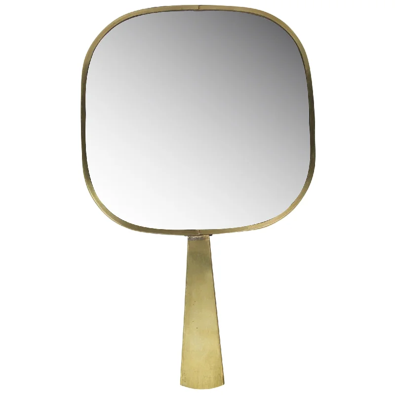 11" Golden Square Frame Handheld Mirror