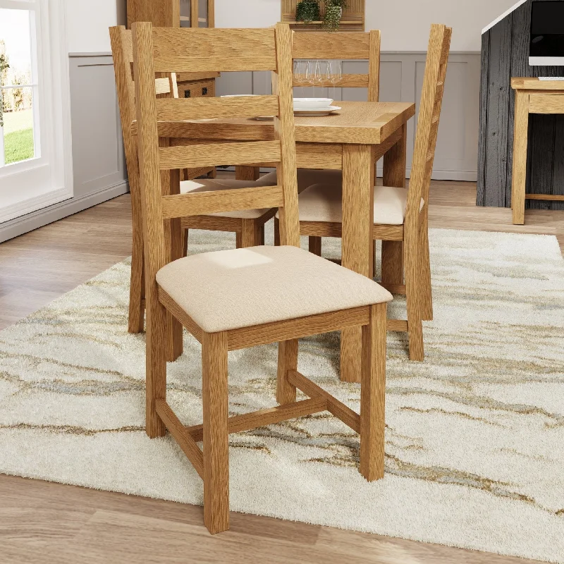 Kirdford Oak Upholstered Ladder Back Chair