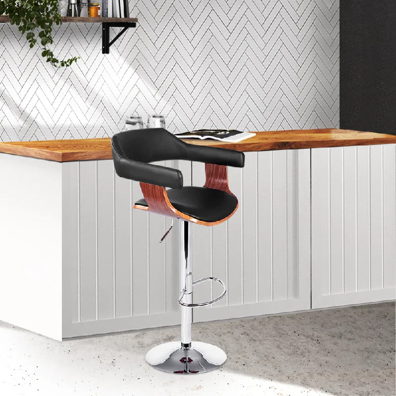 110cm Chalcis Wooden Bar Stool - Black