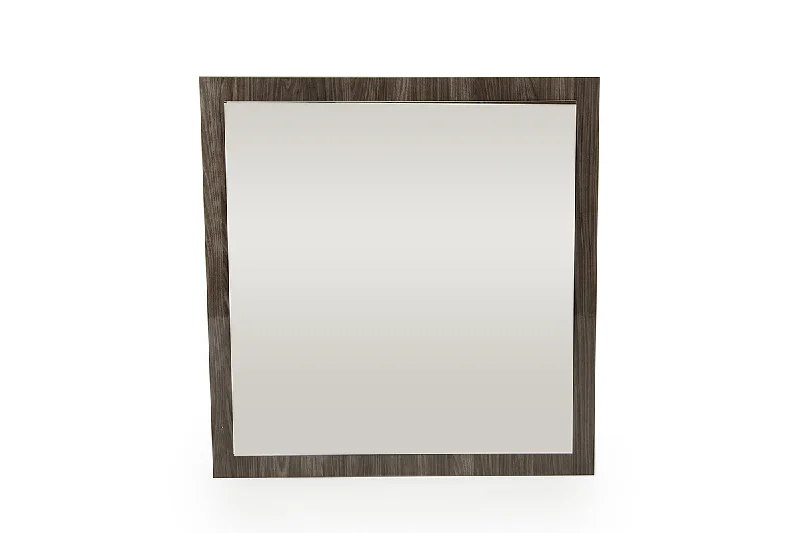 41" Grey Mdf  Glass  And Veneer Mirror