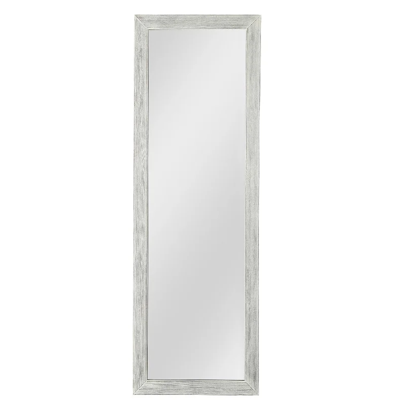 Brushed White Wooden Mirror