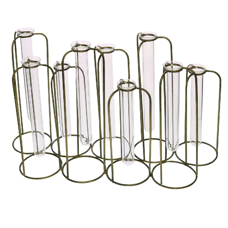 Burnished Gold Test Tube Cluster Vase