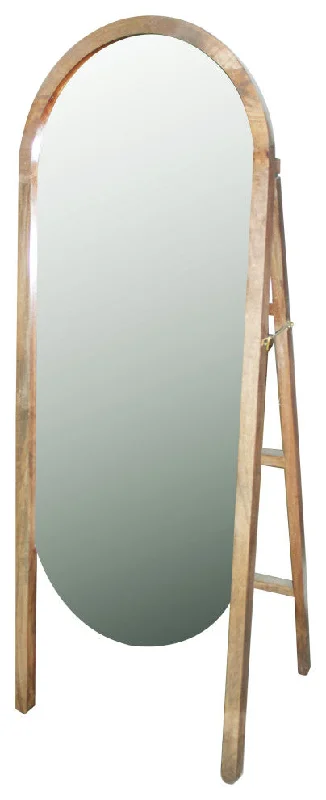 Sagebrook Home 15550 22x55 Oval Mirror with Wood Stand