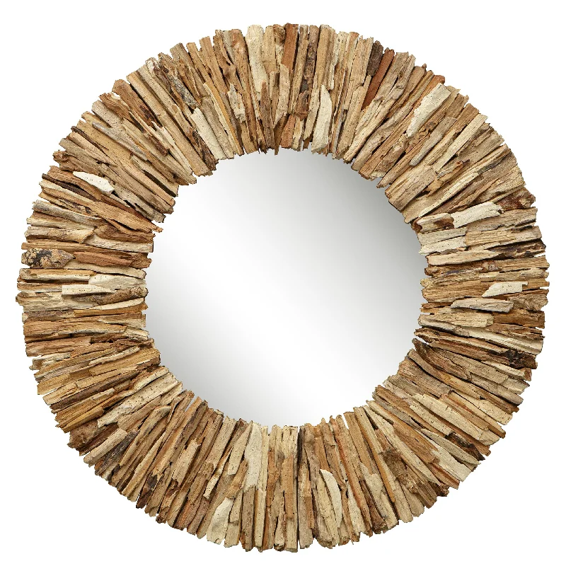 Uttermost 09810 Teak Branch Bleached Round Mirror