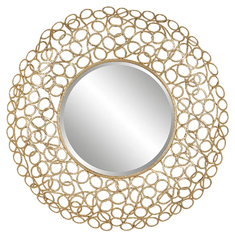 Uttermost 09850 Swirl Round Gold Mirror