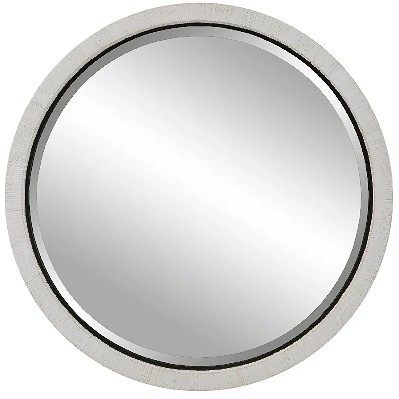 Uttermost 09860 Granada Whitewash Round Mirror