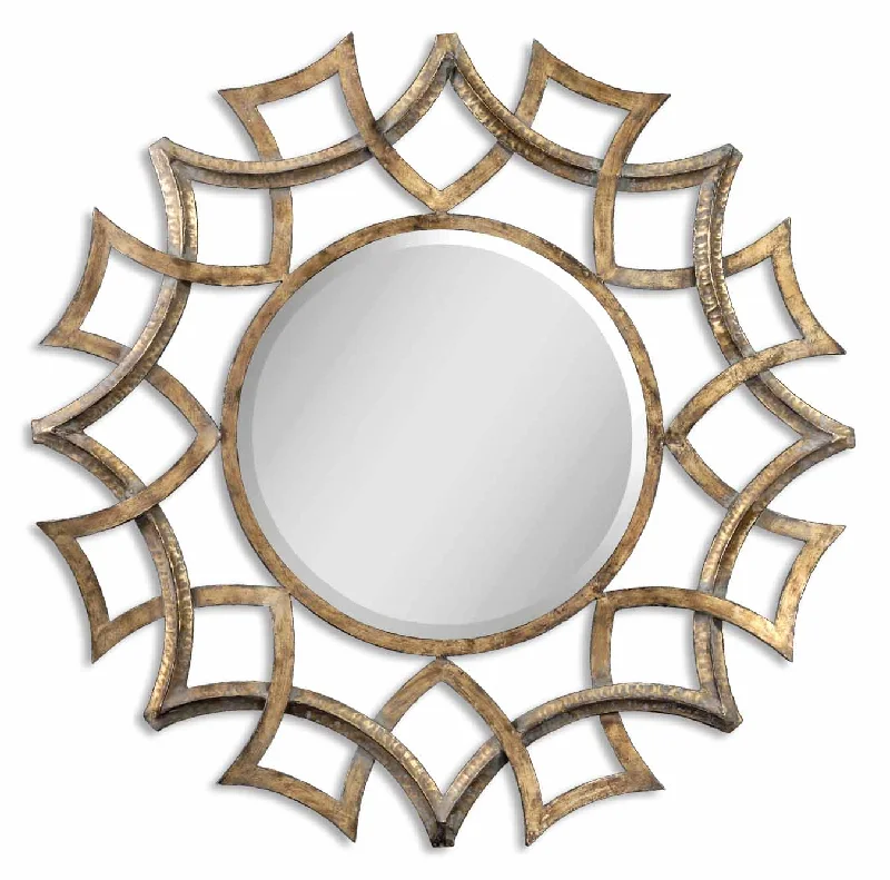 Uttermost 12730 B Demarco Round Antique Gold Mirror